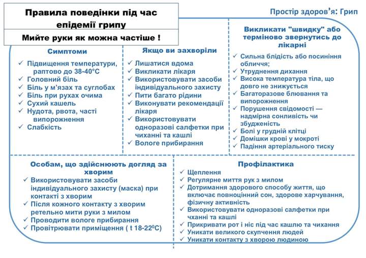 Правила поведінки під час епідемії грипу