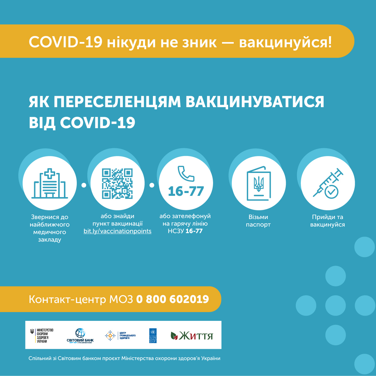Як переселенцям вакцинуватись від COVID-19?